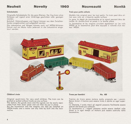 Wesa Schweizer Elektrische Modelleisenbahn Spur 13 mm Katalog 1960