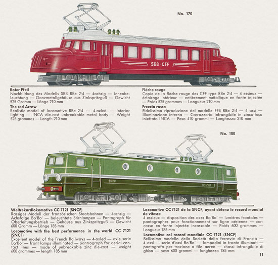 Wesa Schweizer Elektrische Modelleisenbahn Spur 13 mm Katalog 1960