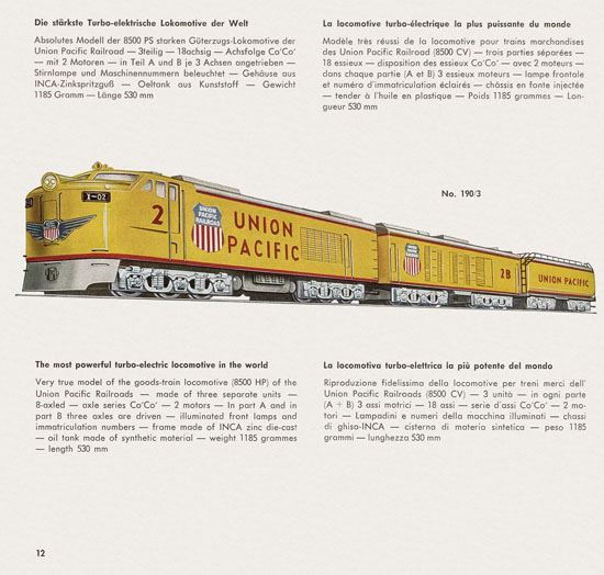 Wesa Schweizer Elektrische Modelleisenbahn Spur 13 mm Katalog 1960