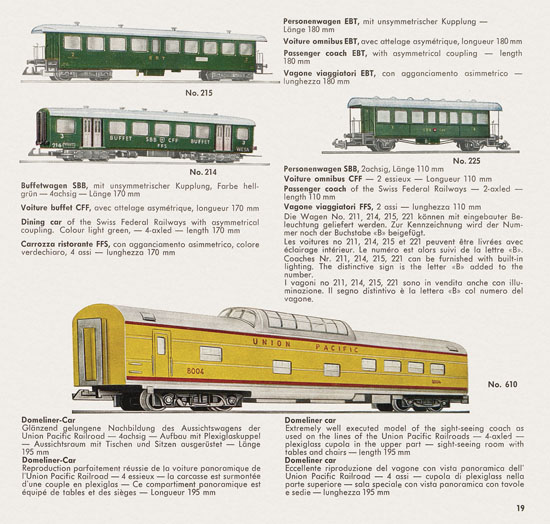 Wesa Schweizer Elektrische Modelleisenbahn Spur 13 mm Katalog 1960