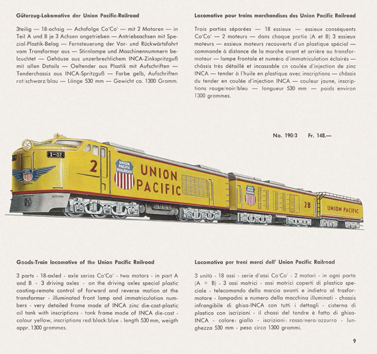 Wesa Schweizer Elektrische Modelleisenbahn Spur 13 mm Katalog 1959