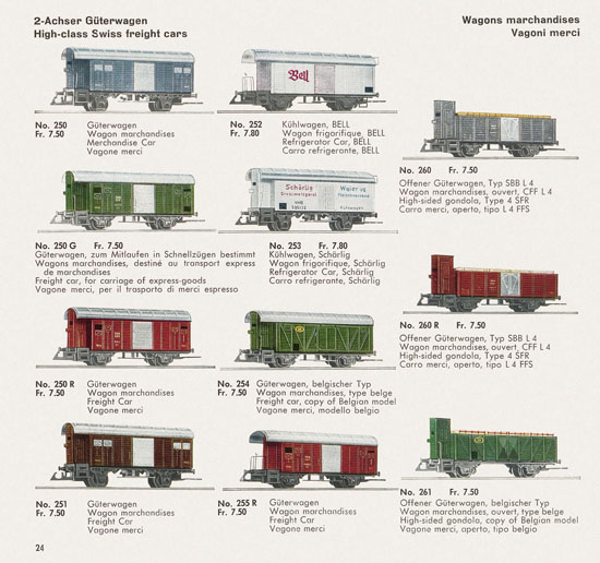 Wesa Schweizer Elektrische Modelleisenbahn Spur 13 mm Katalog 1959