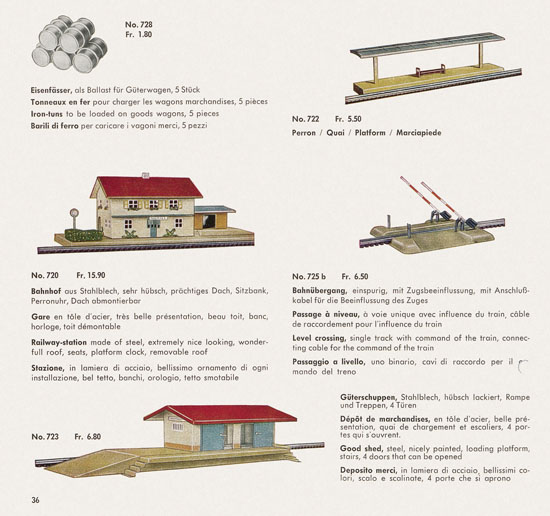 Wesa Schweizer Elektrische Modelleisenbahn Spur 13 mm Katalog 1959