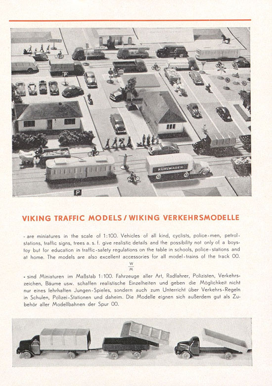 Wiking Katalog 1950, Wiking Modellbau Kataloge, Preisliste 1950, Bildpreisliste 1950, Verkehrsmodelle 1950