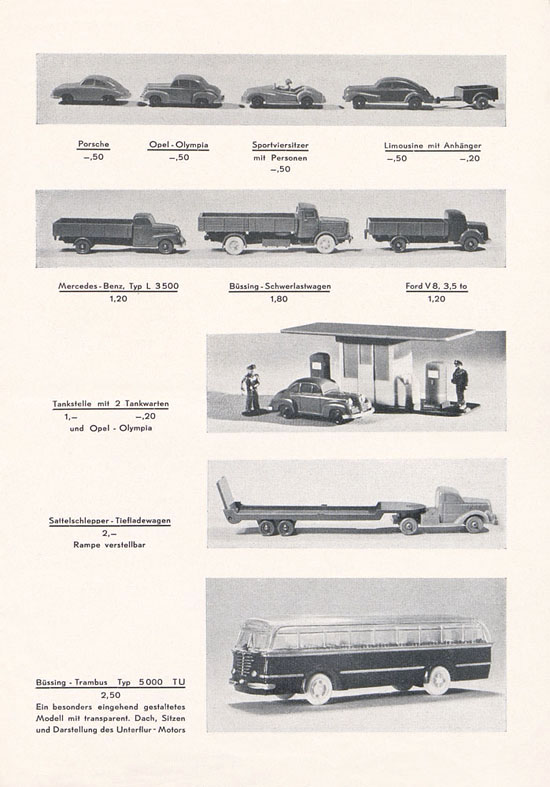 Wiking Katalog 1952, Wiking Modellbau Kataloge, Preisliste 1952, Bildpreisliste 1952, Verkehrsmodelle 1952