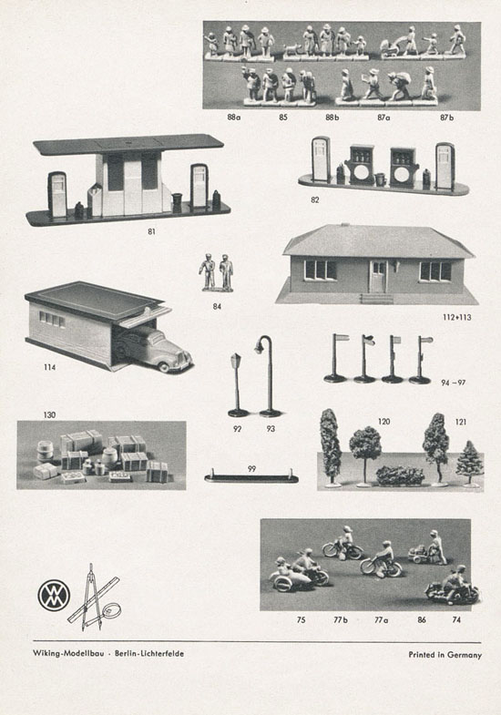 Wiking Katalog 1953 H0-Modelle, Wiking Modellbau Kataloge, Preisliste 1953, Bildpreisliste 1953, Verkehrsmodelle 1953