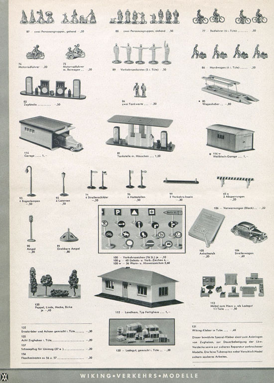 Wiking Katalog 1957, Wiking Modellbau Kataloge, Preisliste 1957, Bildpreisliste 1957, Verkehrsmodelle 1957