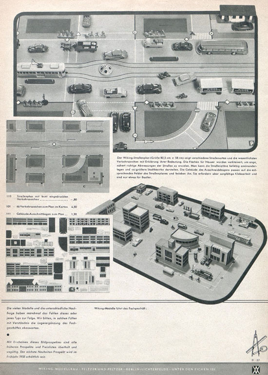 Wiking Katalog 1957, Wiking Modellbau Kataloge, Preisliste 1957, Bildpreisliste 1957, Verkehrsmodelle 1957