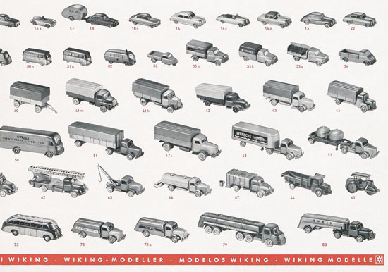 Wiking Katalog 1959, Wiking Modellbau Kataloge, Preisliste 1959, Bildpreisliste 1959, Verkehrsmodelle 1959