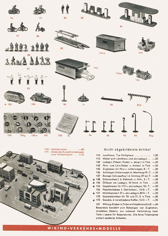 Wiking Katalog 1959, Wiking Modellbau Kataloge, Preisliste 1959, Bildpreisliste 1959, Verkehrsmodelle 1959