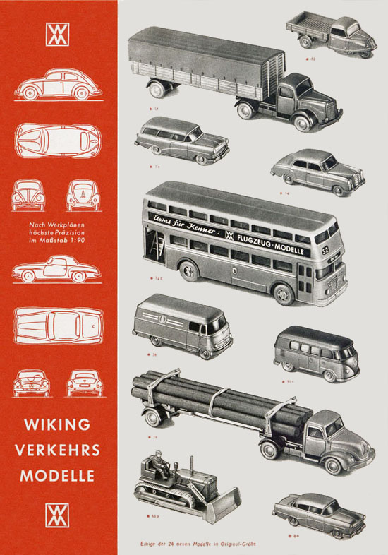 Wiking Katalog 1959, Wiking Modellbau Kataloge, Preisliste 1959, Bildpreisliste 1959, Verkehrsmodelle 1959