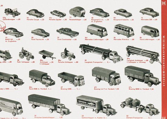 Wiking Verkehrsmodelle 1960, Wiking Modellbau Katalog 1960