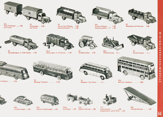 Wiking Verkehrsmodelle 1960, Wiking Modellbau Katalog 1960