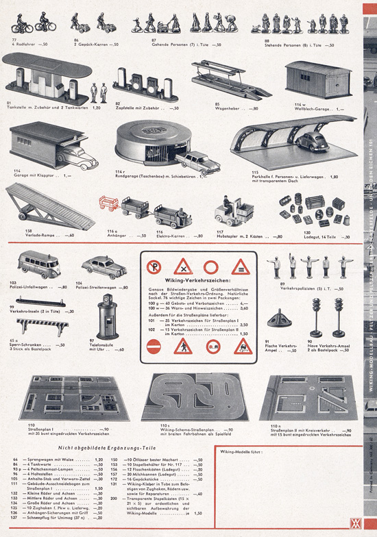 Wiking Katalog 1962, Wiking Modellbau Kataloge, Preisliste 1962, Bildpreisliste 1962, Verkehrsmodelle 1962