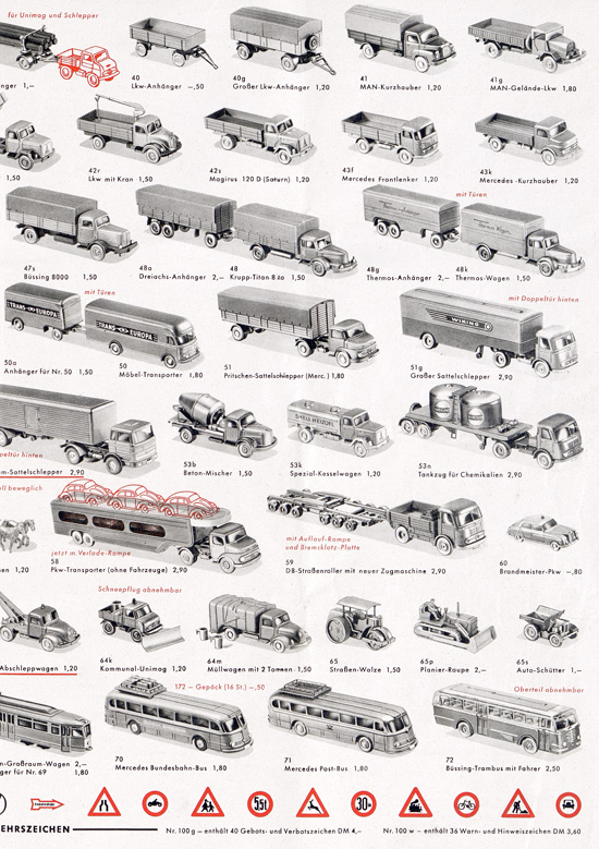 Wiking Katalog 1965, Wiking Modellbau Kataloge, Preisliste 1965, Bildpreisliste 1965, Verkehrsmodelle 1965