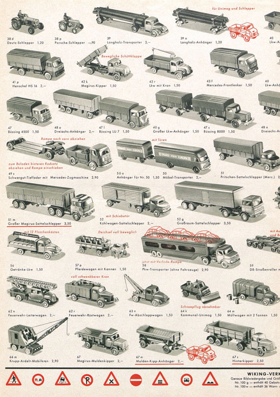 Wiking Katalog 1966, Wiking Modellbau Kataloge, Preisliste 1966, Bildpreisliste 1966, Verkehrsmodelle 1966