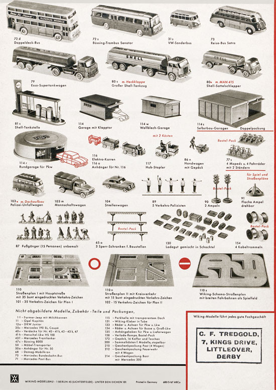 Wiking Katalog 1967, Wiking Modellbau Kataloge, Preisliste 1967, Bildpreisliste 1967, Verkehrsmodelle 1967