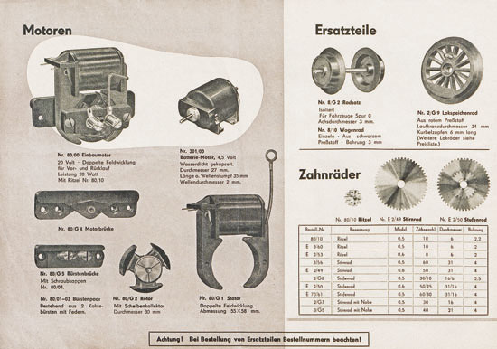 Zeuke-Bahnen Katalog 1957