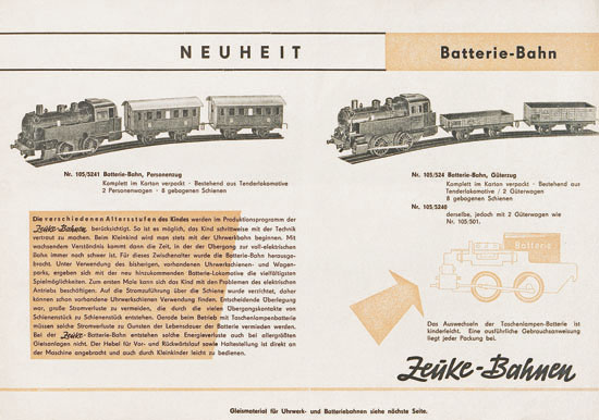 Zeuke-Bahnen Katalog 1957