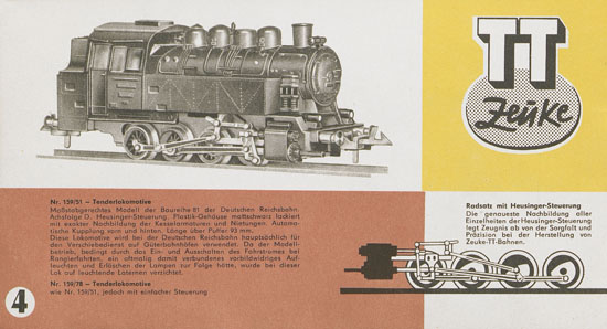 Zeuke-Bahnen Katalog 1961/1962