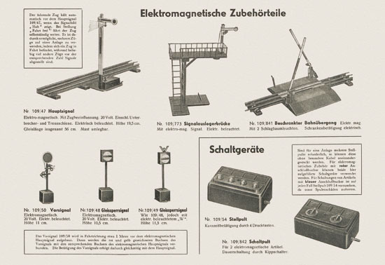 Zeuke-Bahnen Spur 0 Katalog 1955