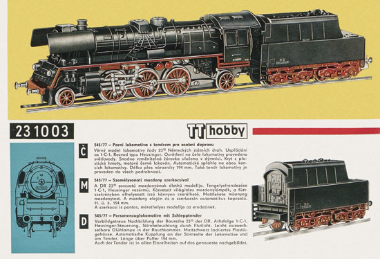 Zeuke TT-Bahnen Katalog 1967