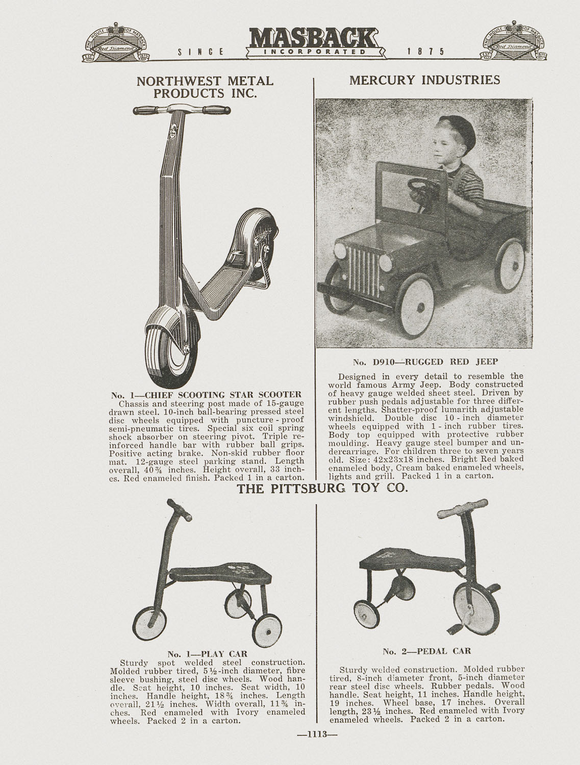 conradantiquario Masback Toy Catalog 1947