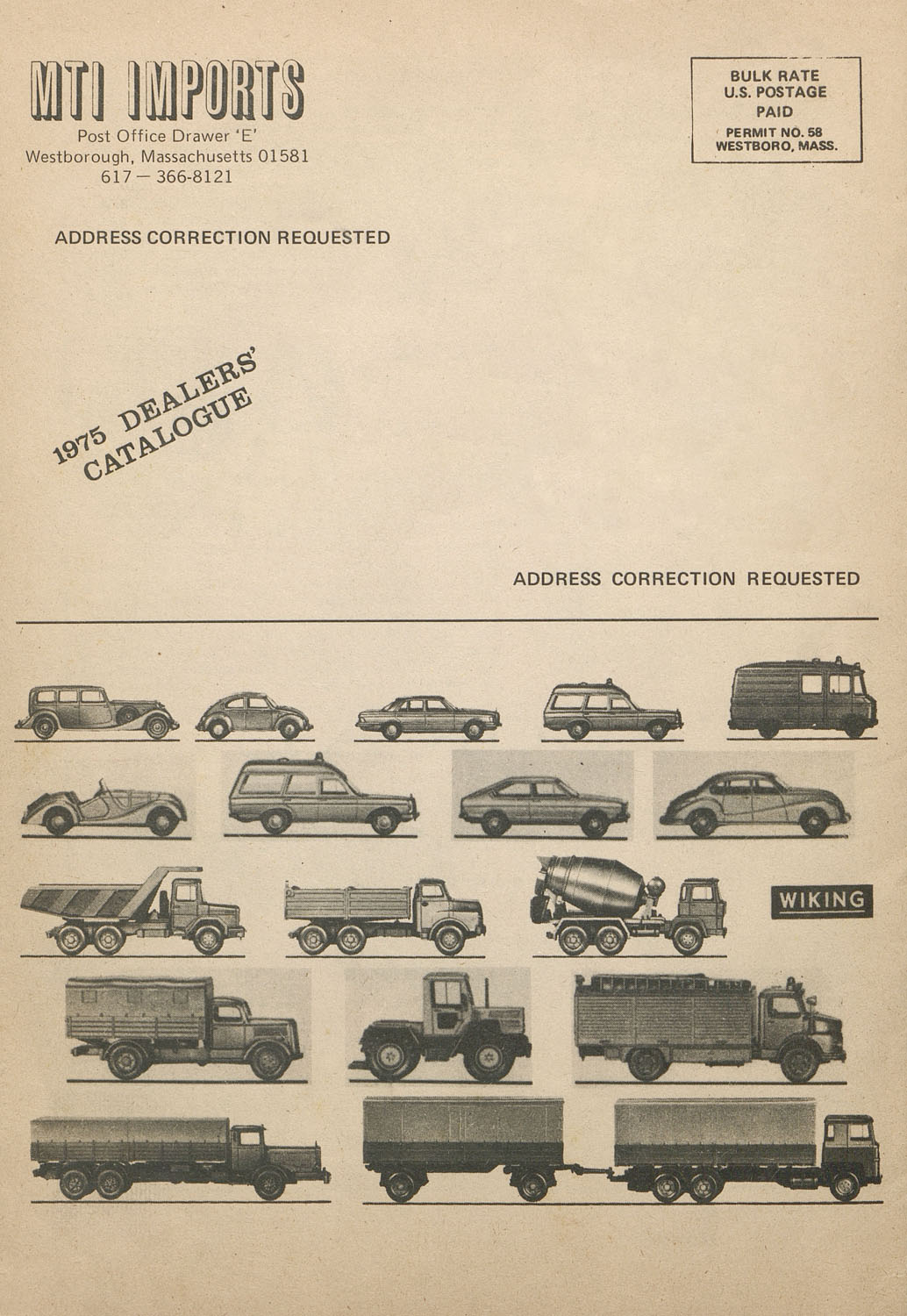 conradantiquario MTI Imports Miniature Vehicles catalog 1975
