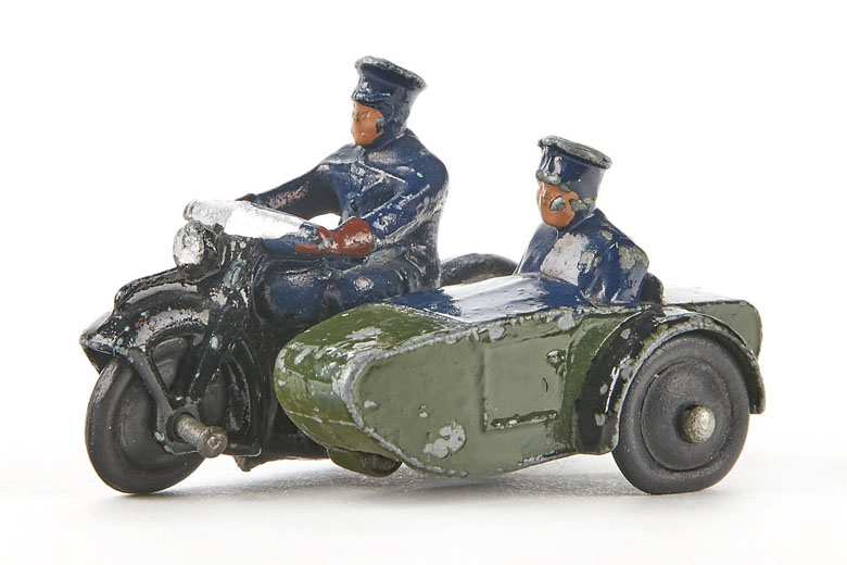 Dinky Toys 42 B Polizei Motorrad mit Beiwagen