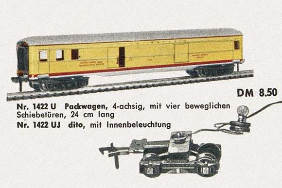 Fleischmann Nr. 1422 U Packwagen Spur H0