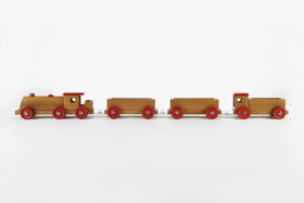 Gecevo Kastenwagenzug, Wooden Toys Train with trailer