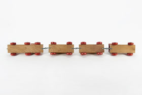 Gecevo Kastenwagenzug, Wooden Toys Train with trailer