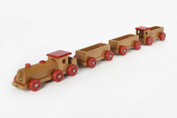 Gecevo Kastenwagenzug, Wooden Toys Train with trailer