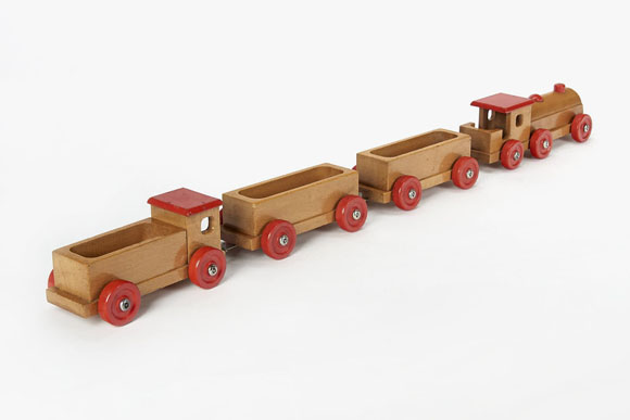 Gecevo Kastenwagenzug, Wooden Toys Train with trailer