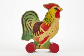 Lego Holzspielzeug Hahn, Lego wooden rooster