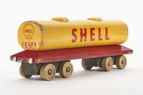 Lego Holzspielzeug Shell Kesselwagen, Lego wooden shell tank car