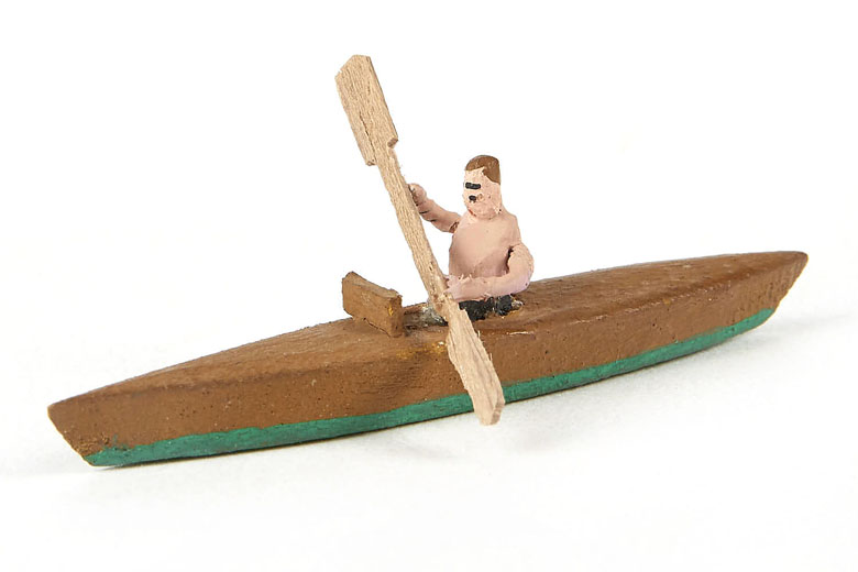 Preiser Figur Nr. 706 Paddelboot mit Ruderer