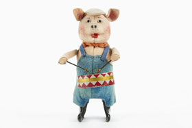 Schuco Tanzfigur Nr. 980/1 Schwein mit Trommel