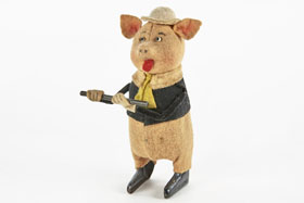 Schuco Tanzfigur Nr. 980/3 Schwein mit Flöte