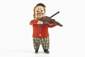 Schuco Tanzfigur Nr. 986/2 Clown mit Violine und Violinbogen