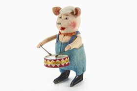 Schuco Tanzfigur No. 980/1 Schwein mit Trommel