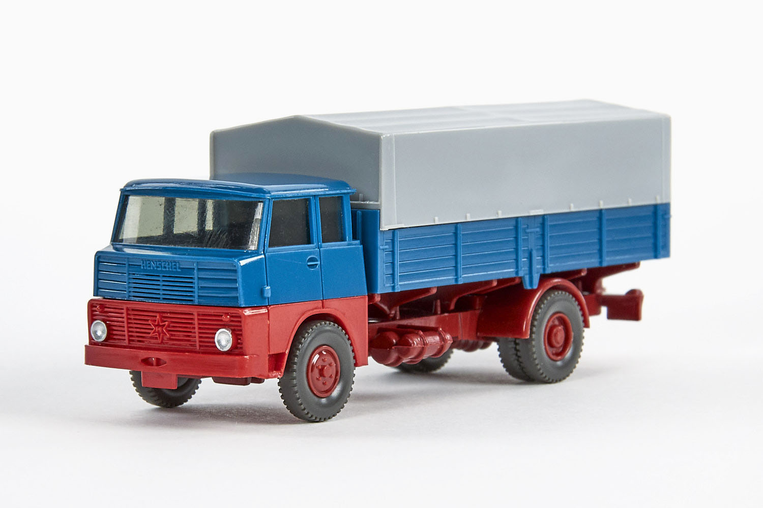 Wiking 35819 Hanomag Henschel 1/87 Blu/Rosso Con Valigia - HZ Hannover Da Set